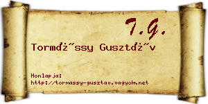 Tormássy Gusztáv névjegykártya