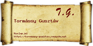 Tormássy Gusztáv névjegykártya